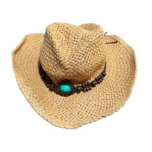 PUGS Cowboy Coastal Cowgirl Hat Turquoise Accent Country Western Santa‎ Fe Rodeo
